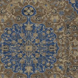 Washable Floral Medallion Polyester Area Rug for Indoor Outdoor Patio and Living Room Use