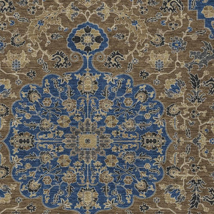 Washable Floral Medallion Polyester Area Rug for Indoor Outdoor Patio and Living Room Use