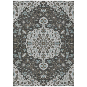 9x12 Floral Medallion Polyester Area Rug Machine Washable Indoor Outdoor Patio