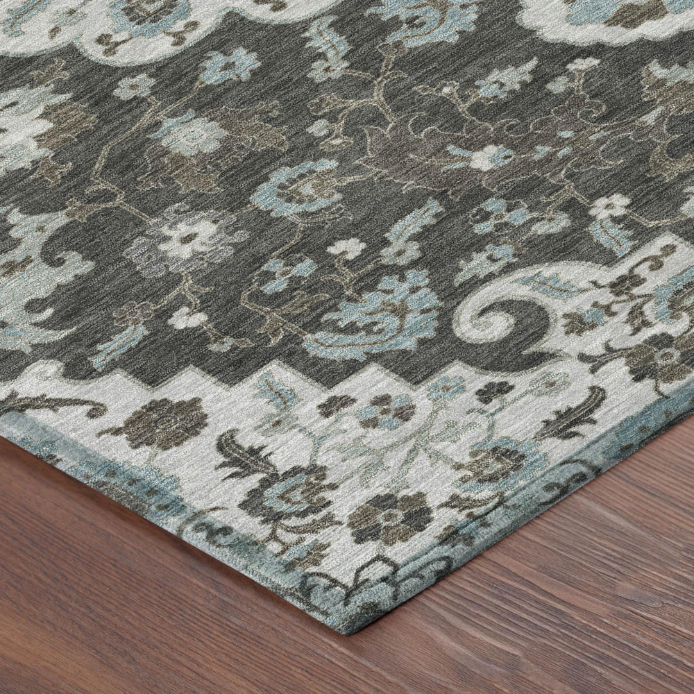 9x12 Floral Medallion Polyester Area Rug Machine Washable Indoor Outdoor Patio