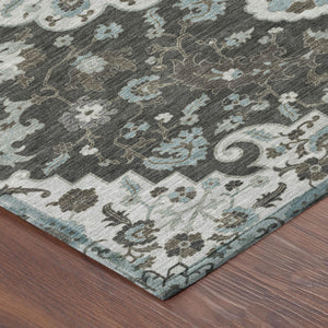 9x12 Floral Medallion Polyester Area Rug Machine Washable Indoor Outdoor Patio