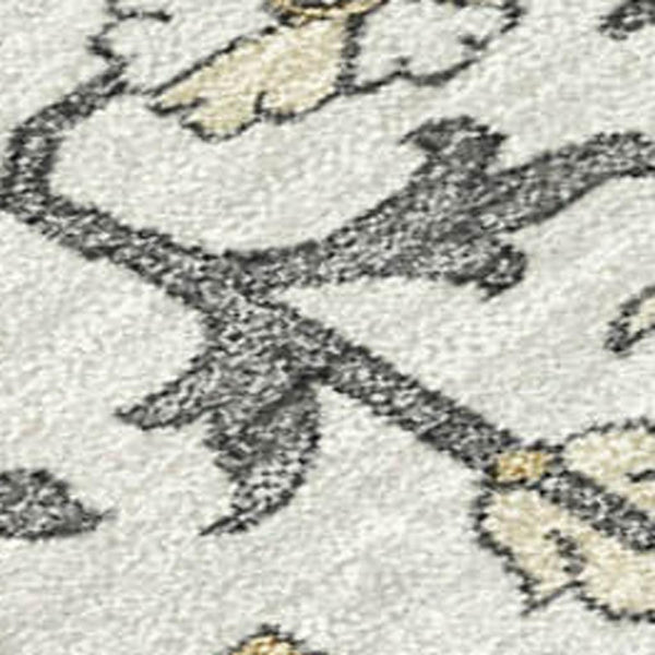 Floral Medallion Washable Polyester Area Rug Low Pile Indoor Outdoor Teal Ivory Patio