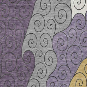 Abstract Washable Polyester Area Rug for Indoor Outdoor Patios Entryways and Family Rooms