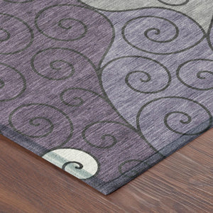 Abstract Washable Polyester Area Rug for Indoor Outdoor Patios Entryways and Family Rooms