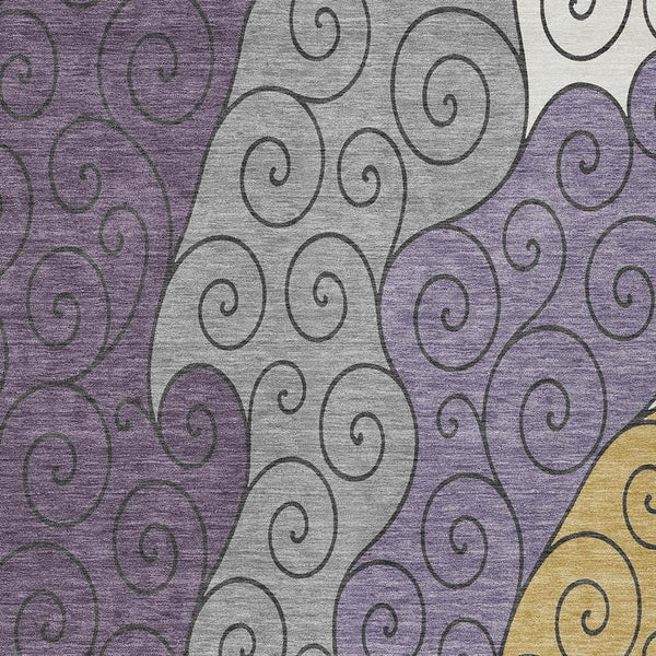 Abstract Washable Polyester Area Rug for Indoor Outdoor Patios Entryways and Family Rooms
