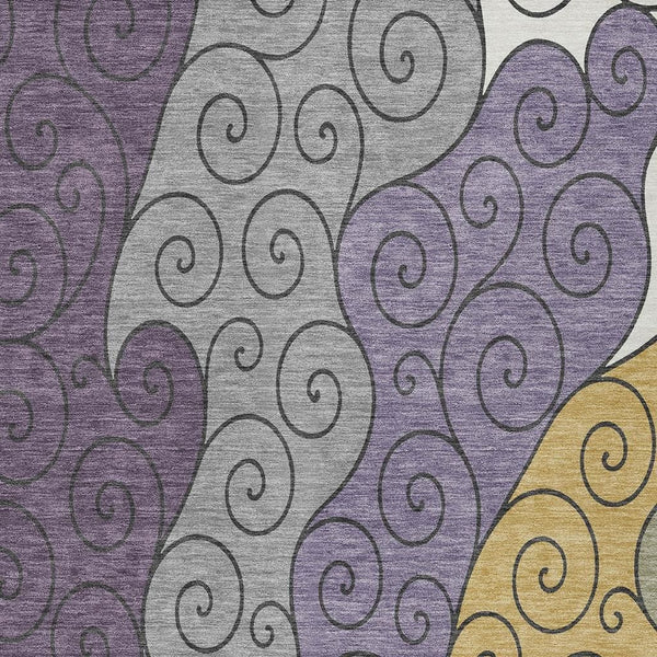 HomeRoots Abstract Washable Polyester Area Rug for Indoor Outdoor Patios Entryways and Family Rooms 10' x 14' 725929