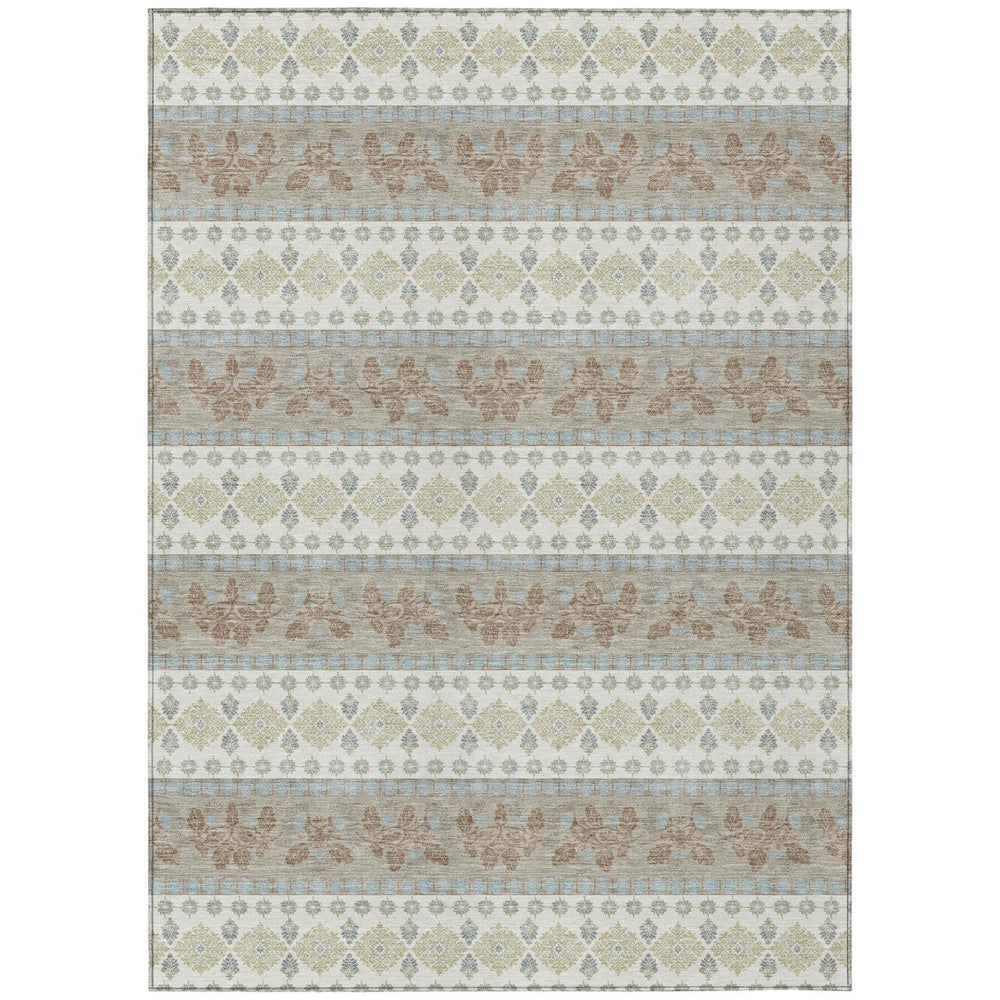 8 X 10 Washable Polyester Striped Area Rug for Indoor Outdoor Living Spaces