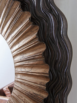 Lexington Simone Mirror - Contemporary Design With Asymmetrical Cast And Elegant Dark Walnut Finish For Your Home Shadow Mist  725-201