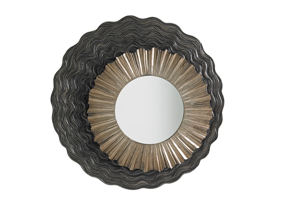 Lexington Simone Mirror - Contemporary Design With Asymmetrical Cast And Elegant Dark Walnut Finish For Your Home Shadow Mist  725-201