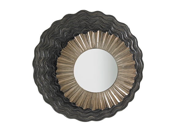 Lexington Simone Mirror - Contemporary Design With Asymmetrical Cast And Elegant Dark Walnut Finish For Your Home Shadow Mist  725-201