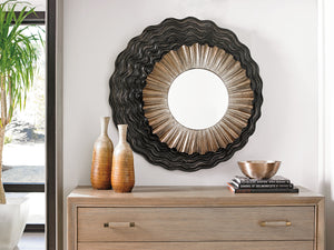 Lexington Simone Mirror - Contemporary Design With Asymmetrical Cast And Elegant Dark Walnut Finish For Your Home Shadow Mist  725-201