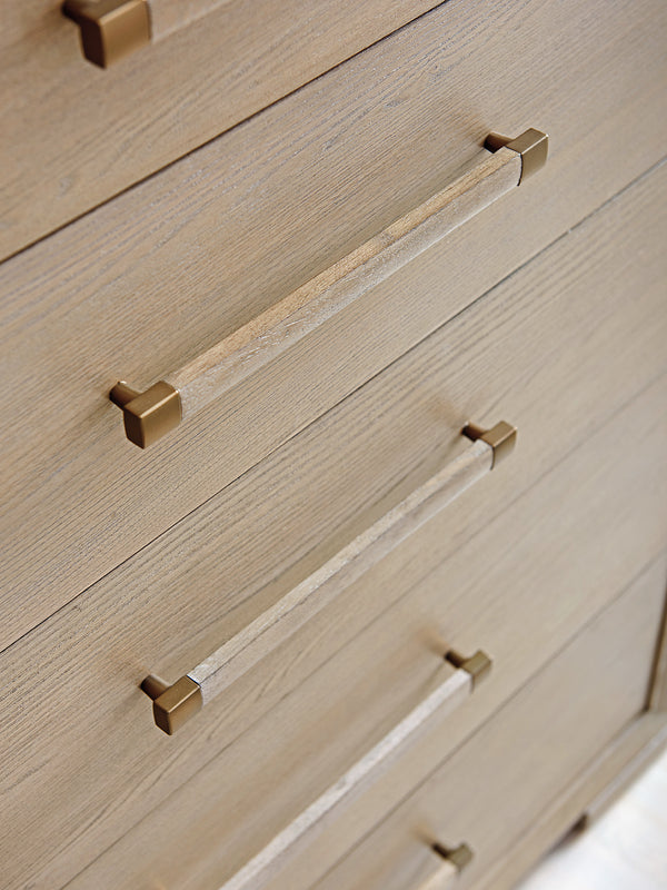 Lexington Foster Contemporary Chest With 7 Drawers, Taupe-gray Finish & Elegant Metal Accents For Storage Shadow Mist  725-307