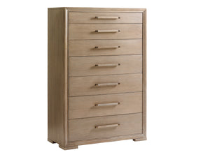 Lexington Foster Contemporary Chest With 7 Drawers, Taupe-gray Finish & Elegant Metal Accents For Storage Shadow Mist  725-307