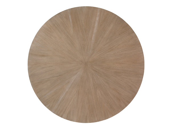 Lexington Rendezvous Contemporary Round Metal Dining Table With Elegant Glass Top And Sophisticated Design Shadow Mist  725-875c