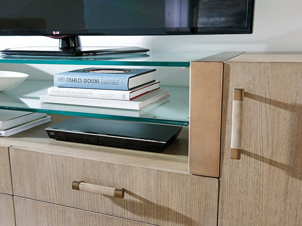 Lexington Turnberry Media Console: Sophisticated Casual Design With Ample Storage And Urban Edge Appeal Shadow Mist  725-907