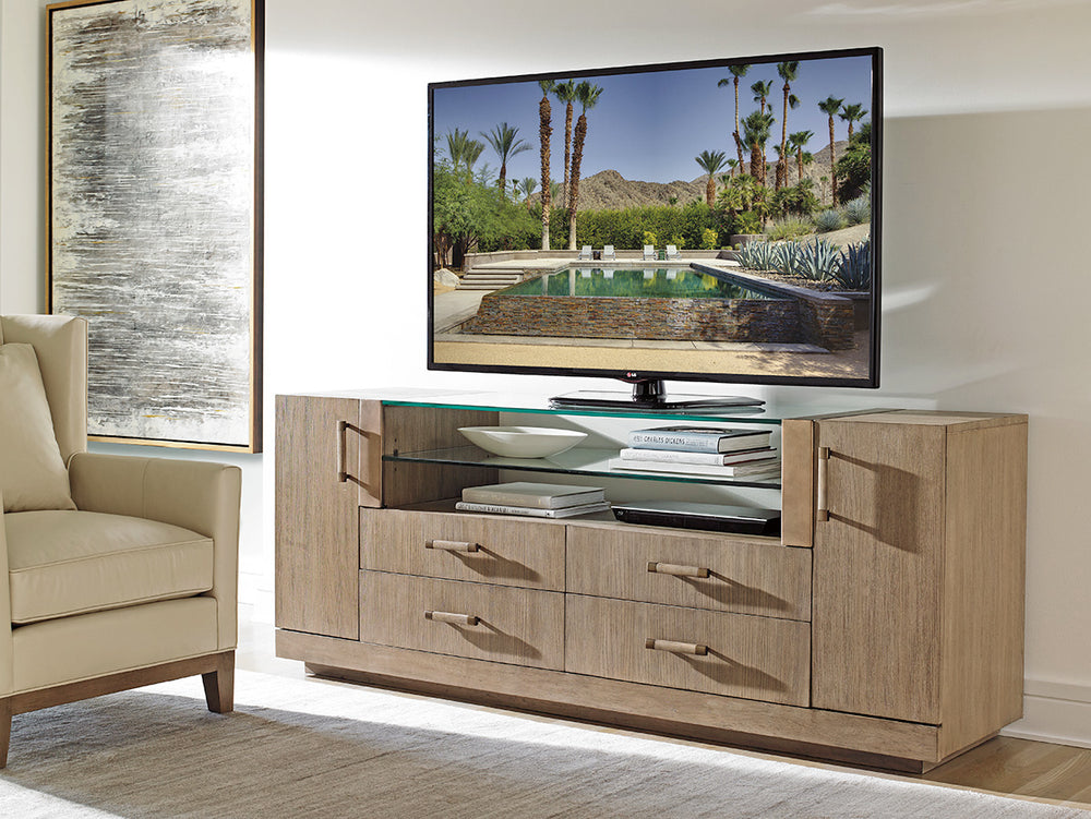 Lexington Turnberry Media Console: Sophisticated Casual Design With Ample Storage And Urban Edge Appeal Shadow Mist  725-907