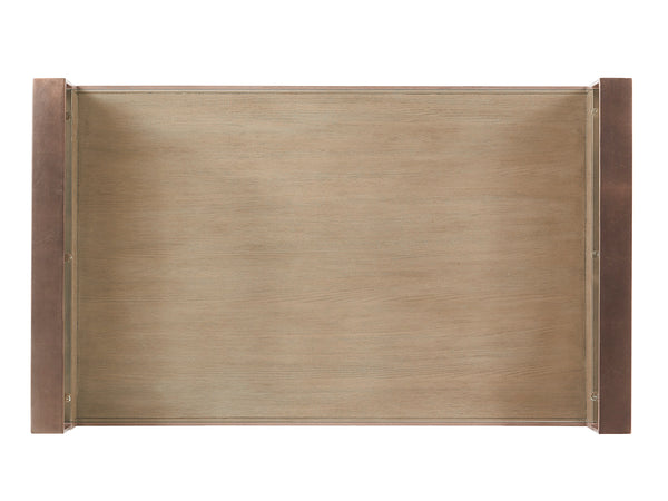 Lexington Center Stage Rectangular Cocktail Table - Sophisticated Contemporary Design With Glass Top & Metal Accents Shadow Mist  725-945