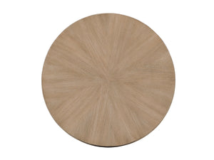 Lexington Studio Round Accent Table - Contemporary Gray Elm Top With Elegant Burnished Silver Leaf Base Design Shadow Mist  725-951