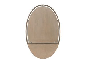 Lexington Highball Oval End Table - Contemporary Design With Glass Top, Metal Rim & Stylish Wooden Base Shadow Mist  725-953