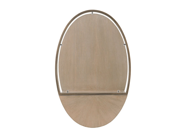 Lexington Highball Oval End Table - Contemporary Design With Glass Top, Metal Rim & Stylish Wooden Base Shadow Mist  725-953