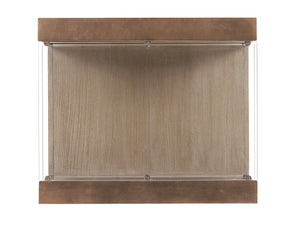 Lexington Center Stage Modern Rectangular Lamp Table With Glass Top And Elegant Burnished Silver Accents Shadow Mist  725-955