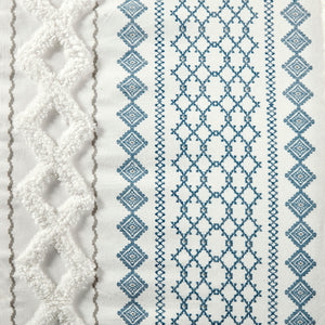 English Elm King/Cal Imani Cotton Chenille Duvet Cover Set - Geometric Tufted Print, OEKO-TEX, Button Closure B03596510