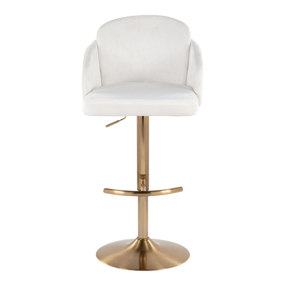 English Elm Fixed-height Swivel Counter Stools with Faux Leather Seats and Chrome Footrest Set of 2 Cream B202S02179