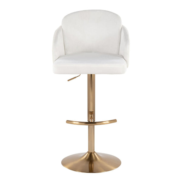English Elm Fixed-height Swivel Counter Stools with Faux Leather Seats and Chrome Footrest Set of 2 Cream B202S02179