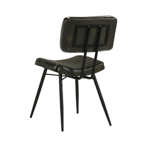 English Elm Set Of 2 Cozy Leather Upholstered Dining Chairs – Vintage Charm With Modern Durability And Style B016P225483-GIGA