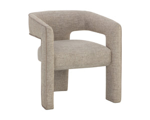 Sunpan Krasner Dining Armchair - Modern Design with Rhapsody Sand Upholstery & Mocha Contrast Piping