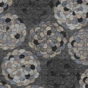 Floral Polyester Area Rug Machine Washable Indoor Outdoor Stain Resistant Patio Decor