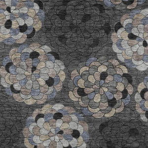 Floral Polyester Area Rug Machine Washable Indoor Outdoor Stain Resistant Patio Decor