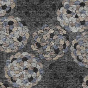 HomeRoots Floral Polyester Area Rug Machine Washable Indoor Outdoor Stain Resistant Patio Decor 10' x 14' 726013