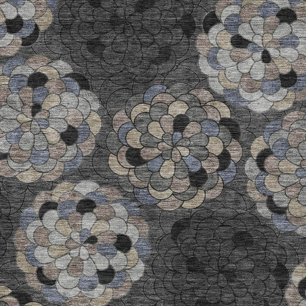 HomeRoots Floral Polyester Area Rug Machine Washable Indoor Outdoor Stain Resistant Patio Decor 10' x 14' 726013