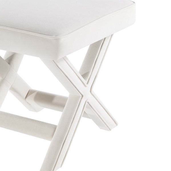 English Elm Abigail Velvet Accent Bench In Cream - Chic, Compact & Comfortable Seating For Any Room Decor B365P398205