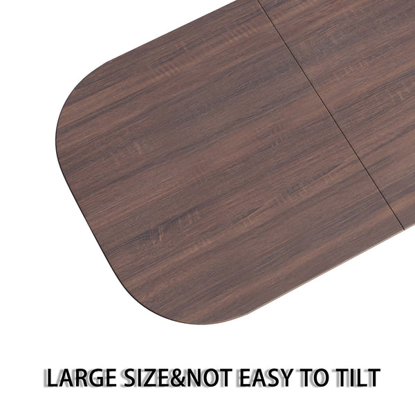 English Elm 63" Mid-Century Modern Brown Mdf Dining Table & 4 Beige Pu Chairs With Black Metal Legs Set W2189S00689