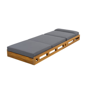 English Elm Christopher Knight Home® - Lounge Chaise Set With Adjustable Headrest - Durable Acacia Wood & Water-Resistant Cushions For Comfort N770P272405T_N770P285267G