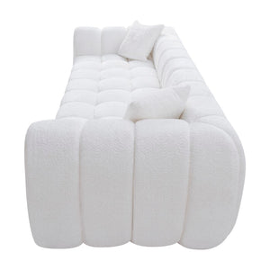 English Elm Marshmallow Cloud Sofa Oversized Boucle Four Seat Channel Tufted Living Room Couch White W5515P495925