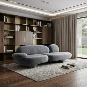 104 Inch Wide Velvet Upholstered Sofa for Spacious Living Rooms Modern Comfort