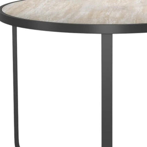 42 Inch Round Glass Top Dining Table with Sleek Aluminum Cross Leg Base in Black
