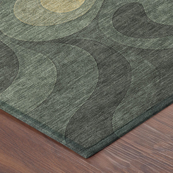 10 X 14 Abstract Polyester Area Rug Washable All Weather Patio and Living Room