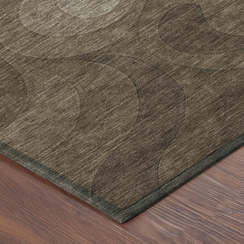 HomeRoots Abstract Washable Polyester Area Rug Low Pile Indoor Outdoor Brushstroke Design for Any Space 10' x 14' 726136