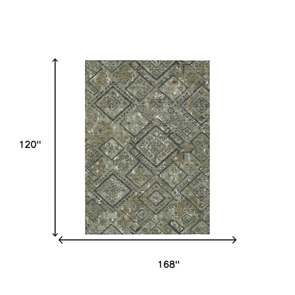 Geometric Polyester Area Rug Washable Indoor Outdoor for Patio Entryway Deck or Living Room