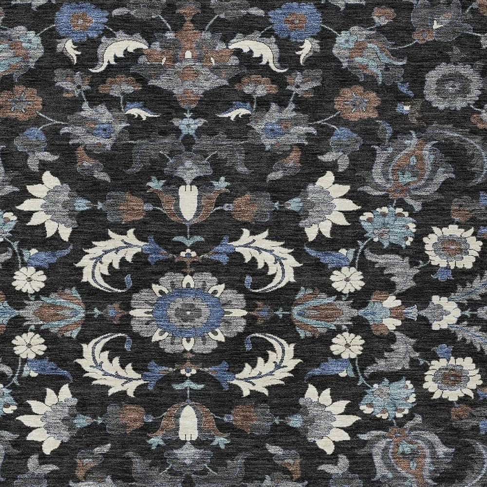 HomeRoots 5 X 8 Floral Medallion Indoor Outdoor Rug Washable Polyester Stain Resistant 726336