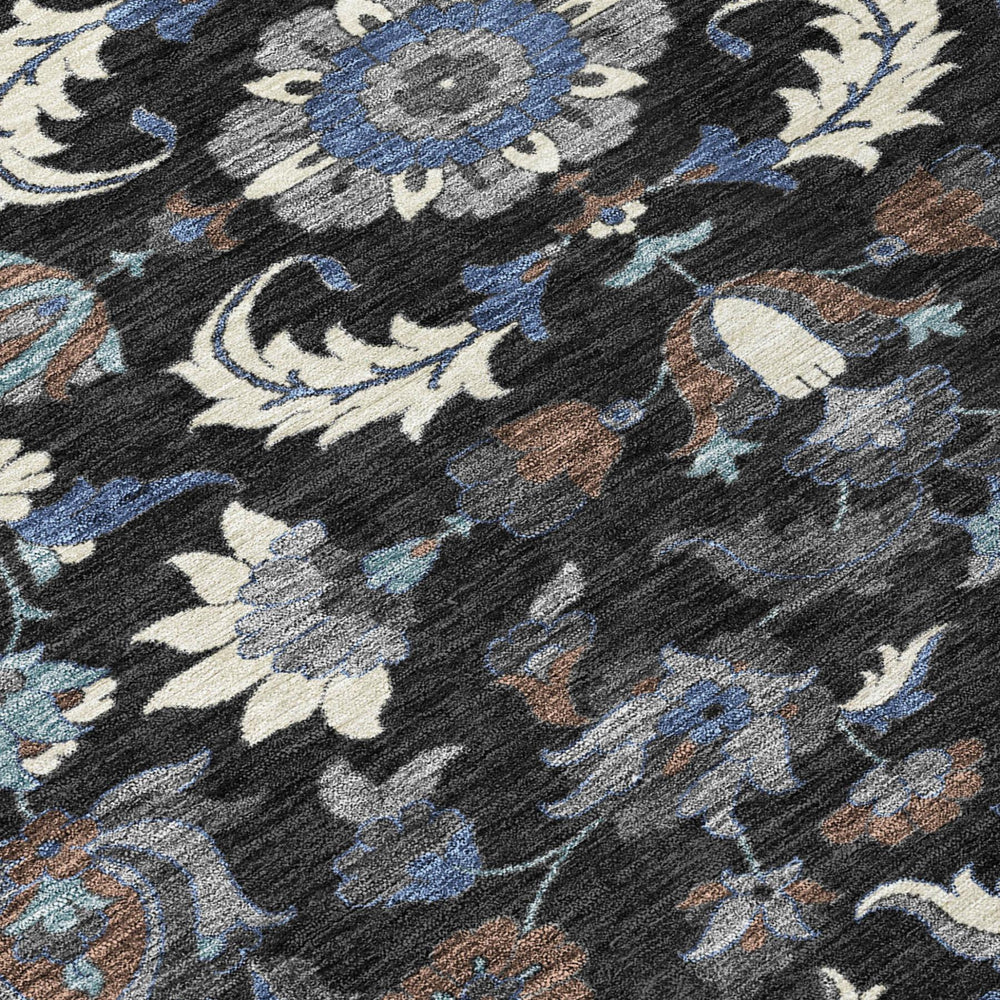 8x10 Floral Medallion Washable Polyester Area Rug for Indoor Outdoor Living Spaces
