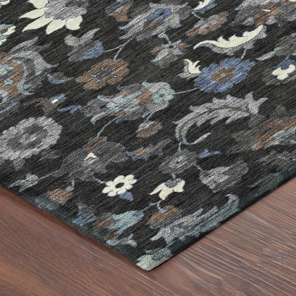 9x12 Floral Medallion Polyester Area Rug Washable Indoor Outdoor Patio Living Room