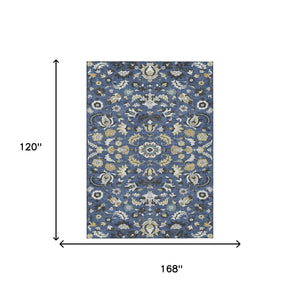 Floral Medallion Polyester Area Rug Washable Indoor Outdoor Low Pile Patio Decor
