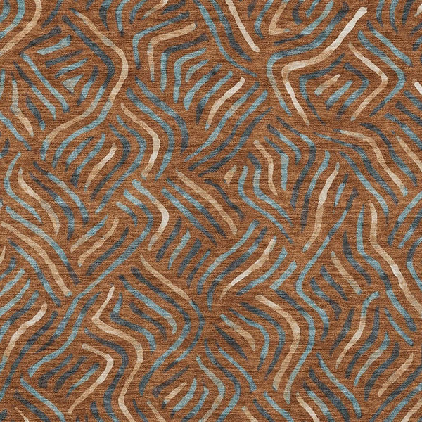 Abstract Washable Indoor Outdoor Polyester Area Rug Bold Pattern for Patio Living Room