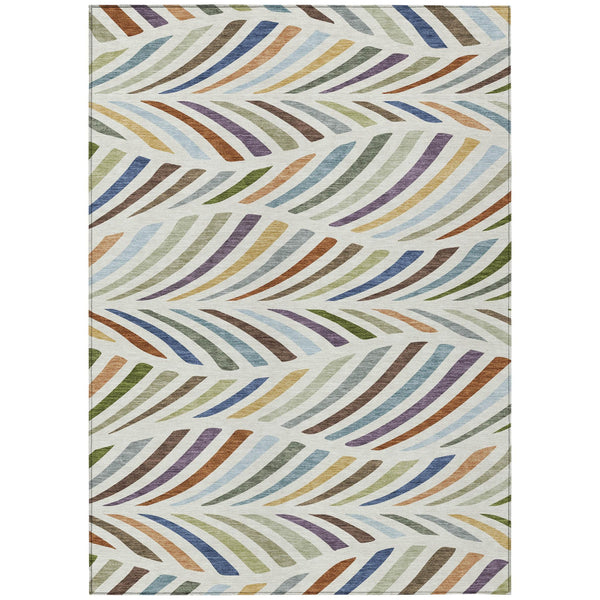 Washable Polyester Abstract Area Rug for Indoor Outdoor Patios and Living Room Decor Spaces