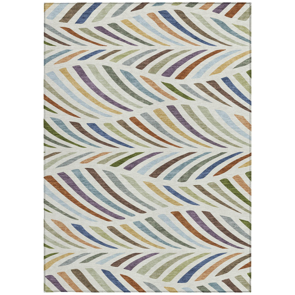 HomeRoots Washable Polyester Abstract Area Rug for Indoor Outdoor Patios and Living Room Decor Spaces 9' x 12' 726453